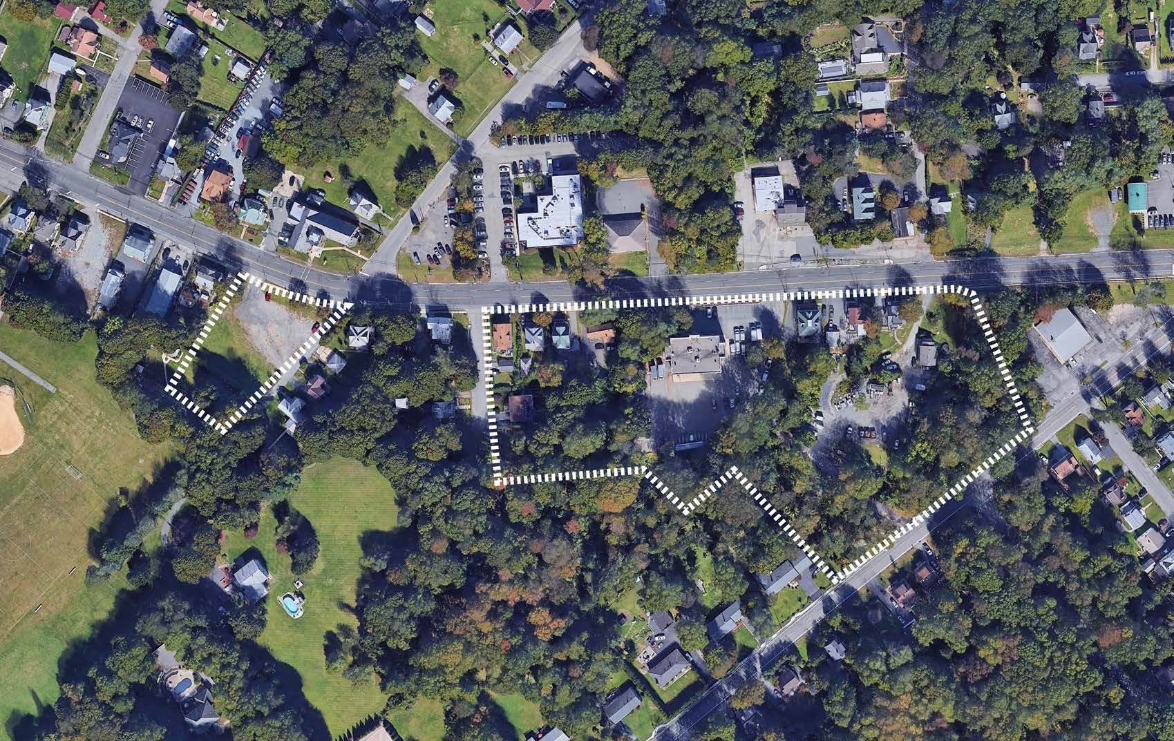 Aerial view of the site on Route 46